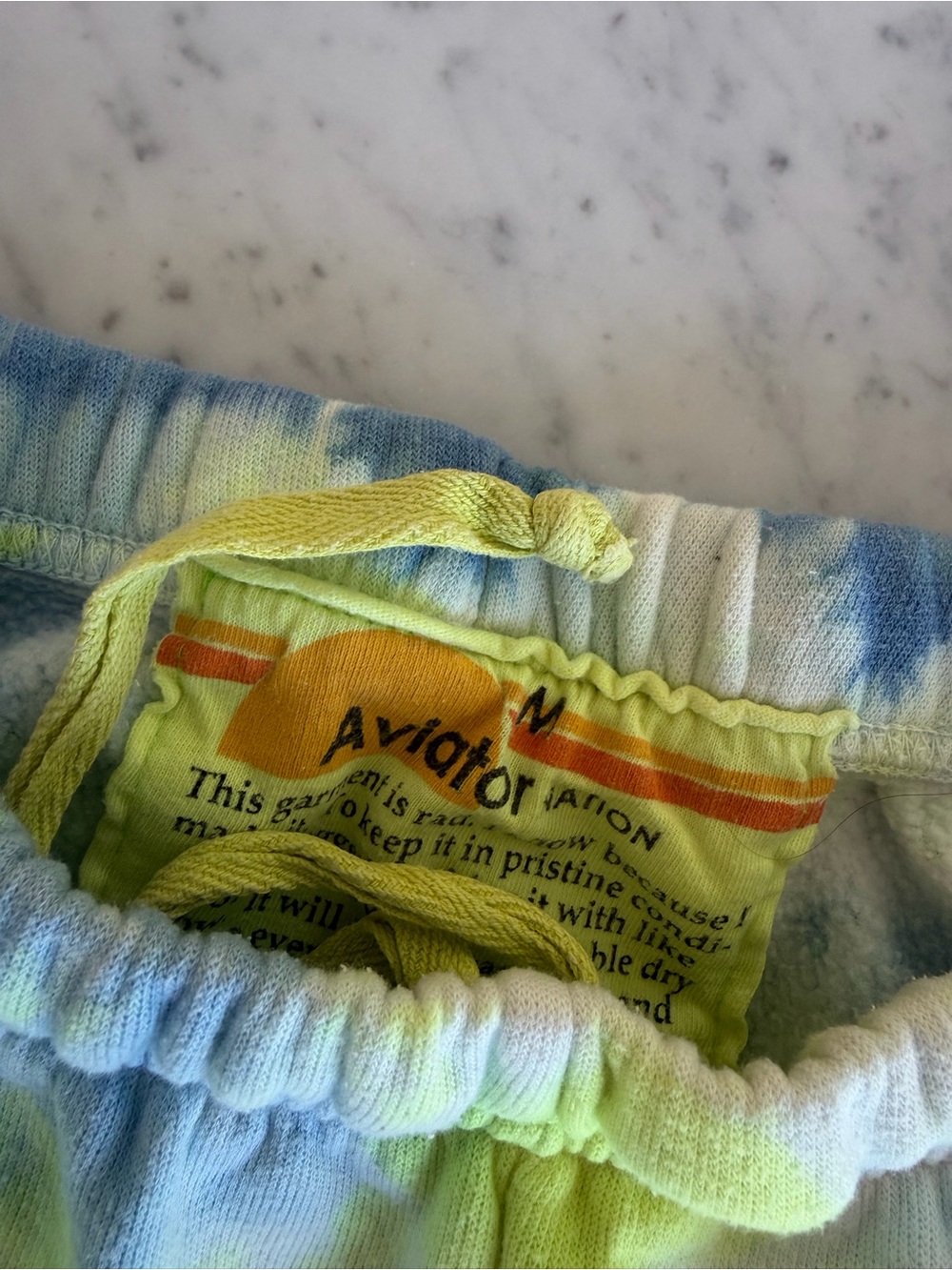 Aviator Nation Tie-Dye Blue & Yellow Sweatpants - Picture 3 of 4